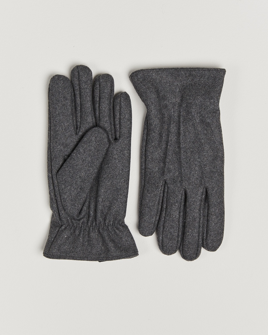 Amanda Christensen Lined Wool Gloves Grey Melange – Grå