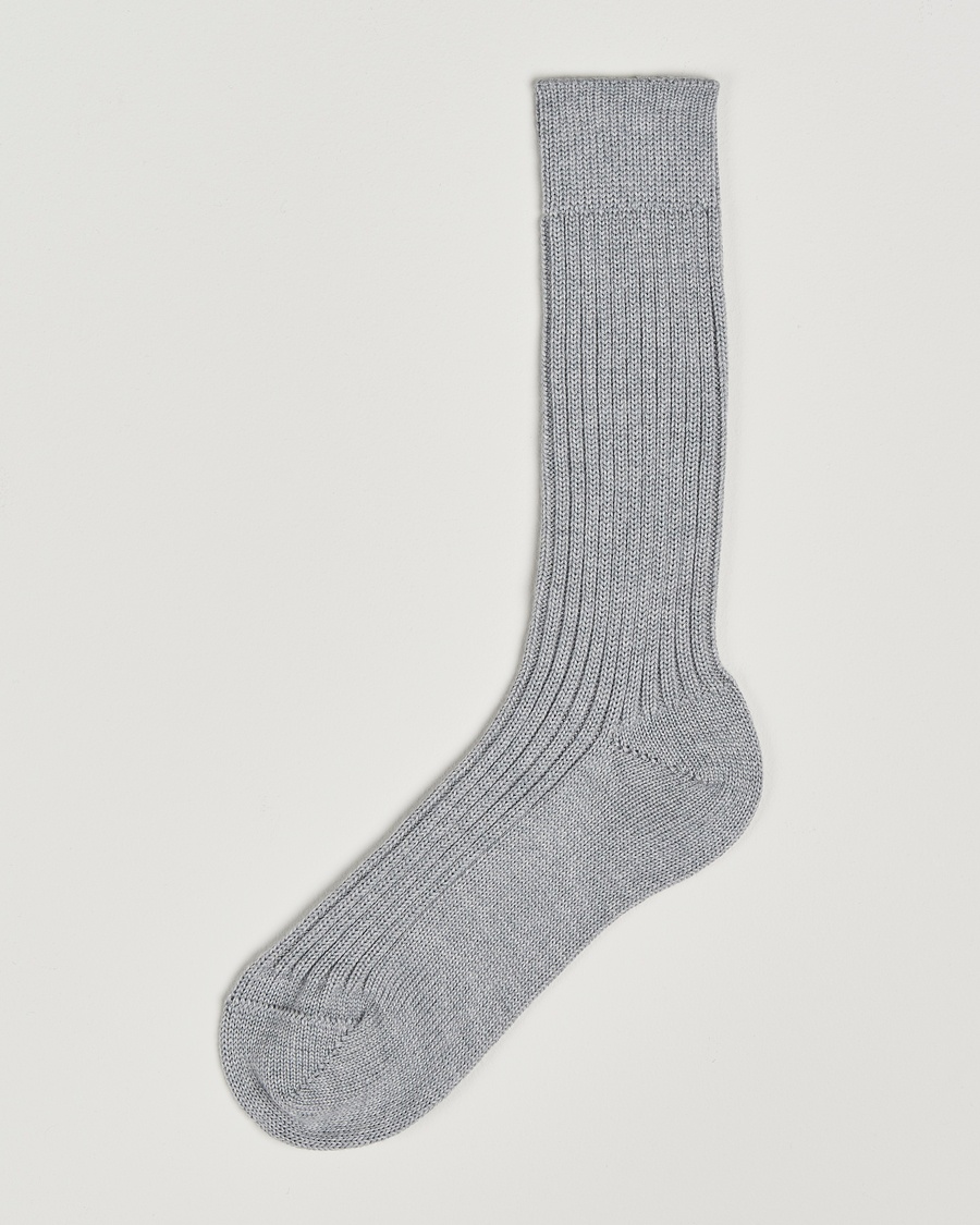Bresciani Heavy Wool Socks Light Grey – Grå