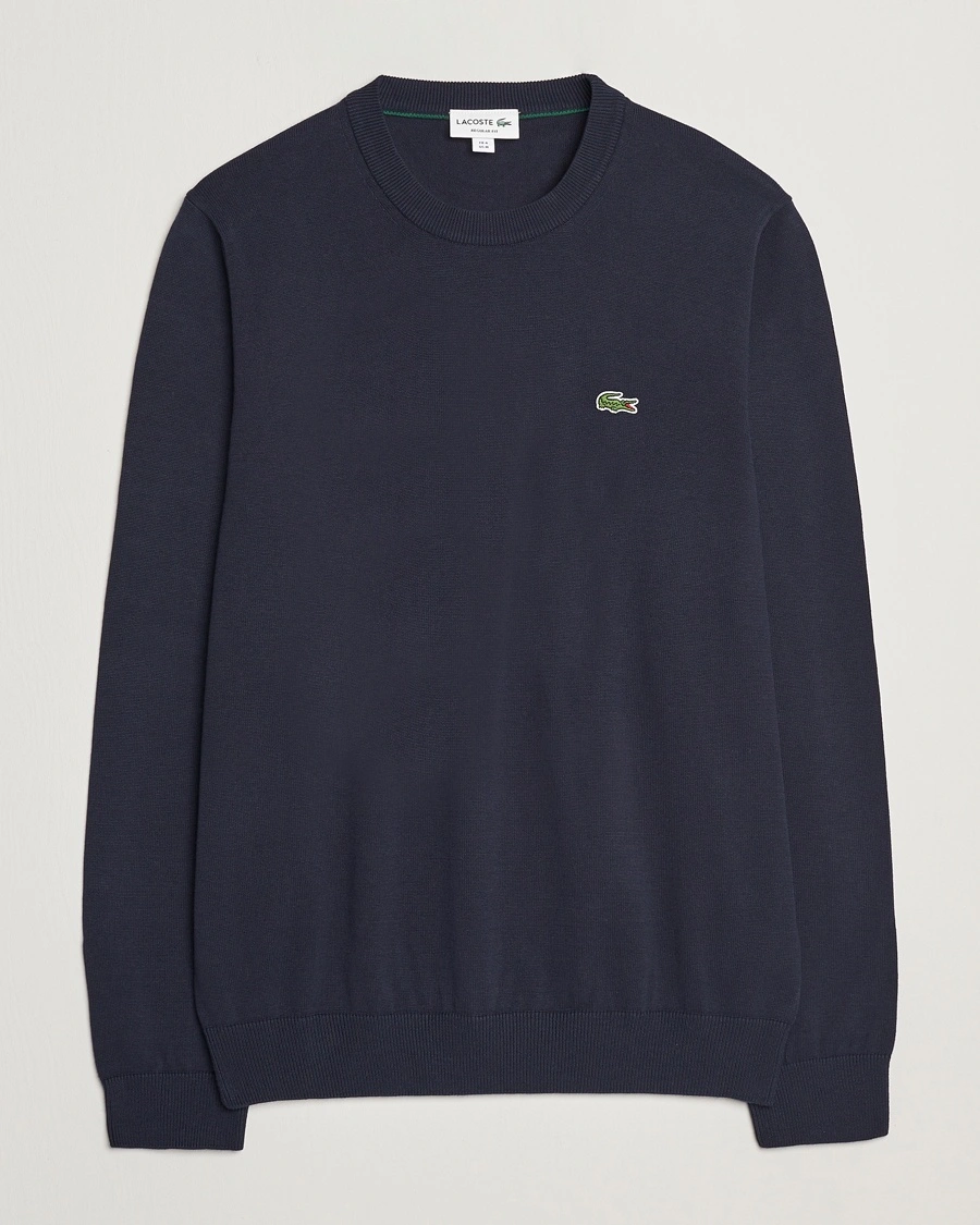 Lacoste Cotton Knitted Sweater Navy Blue – Blå