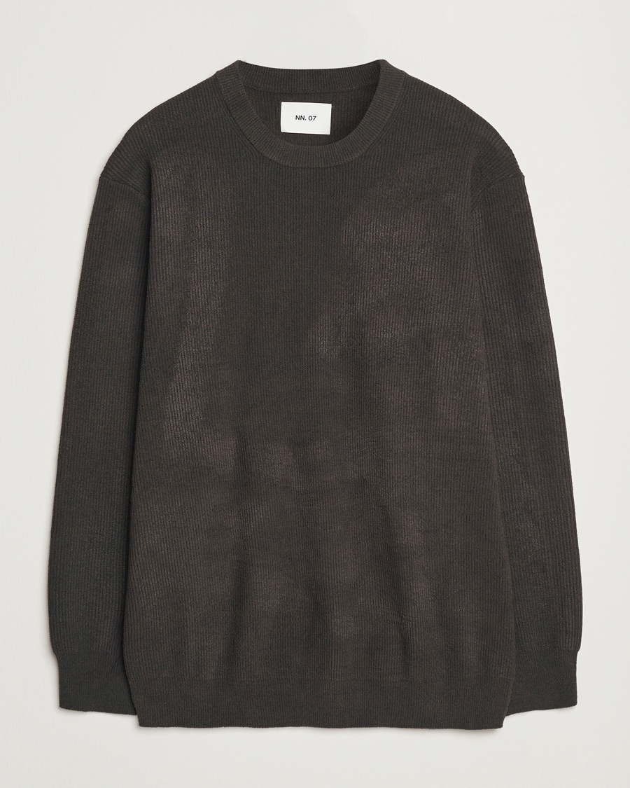 NN07 Danny Knitted Sweater Dark Army – Grøn