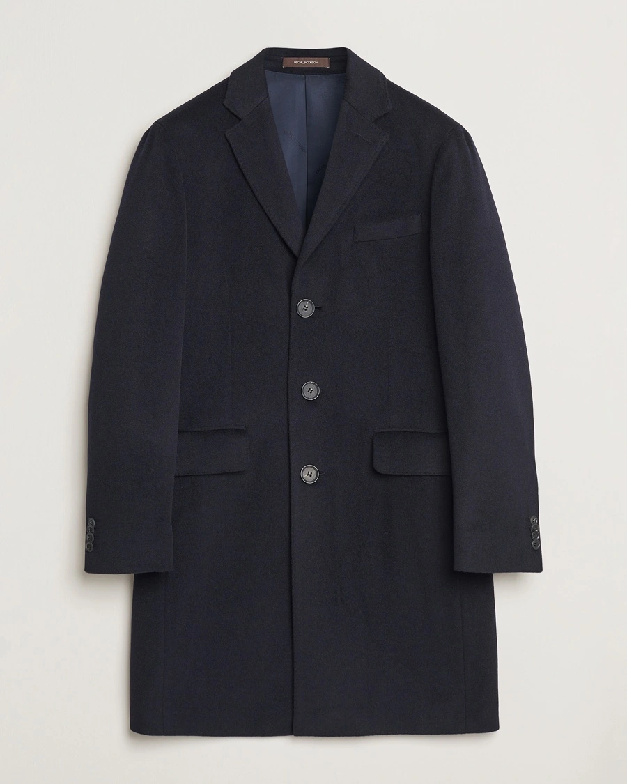 Oscar Jacobson Sylar Wool/Cashmere Coat Navy – Blå