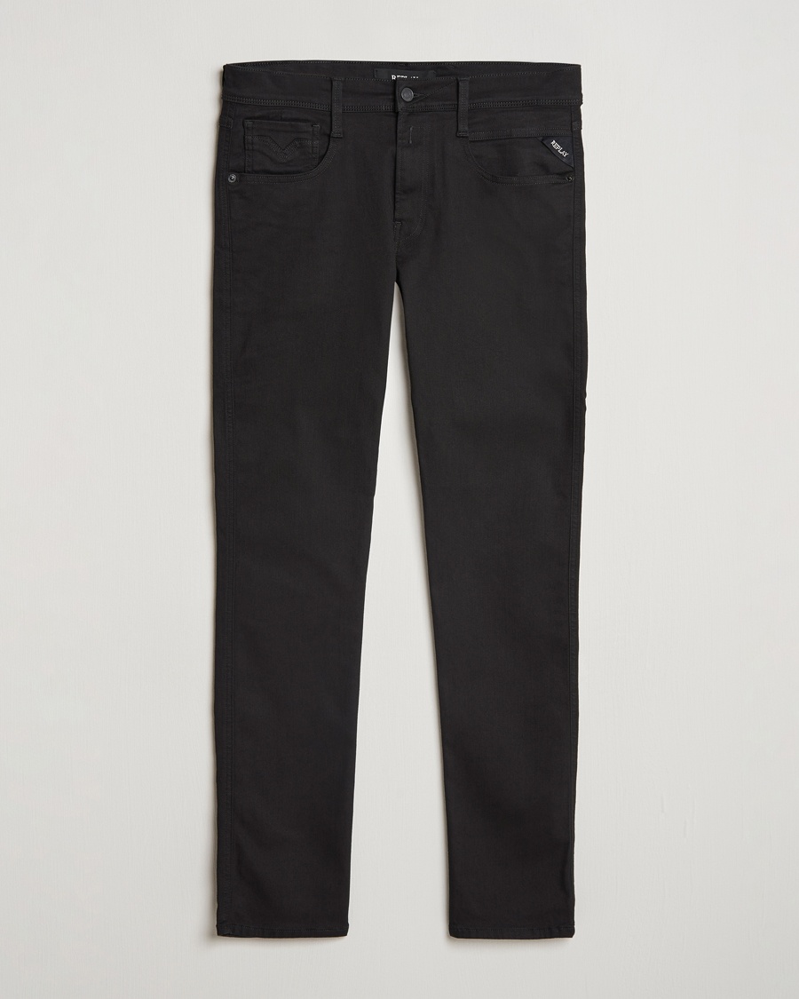 Replay Anbass Hyperflex Re-Used Jeans Forever Black – Sort