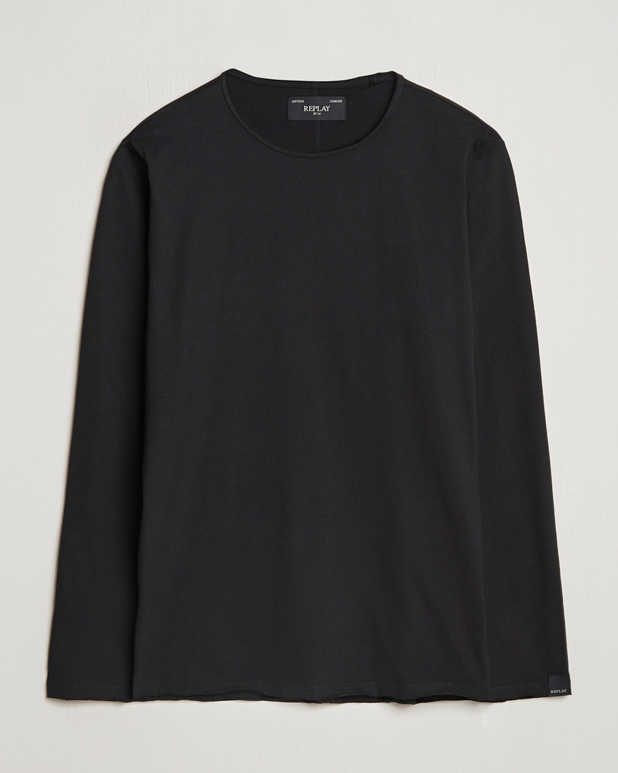 Replay Crew Neck Long Sleeve T-Shirt Black – Sort