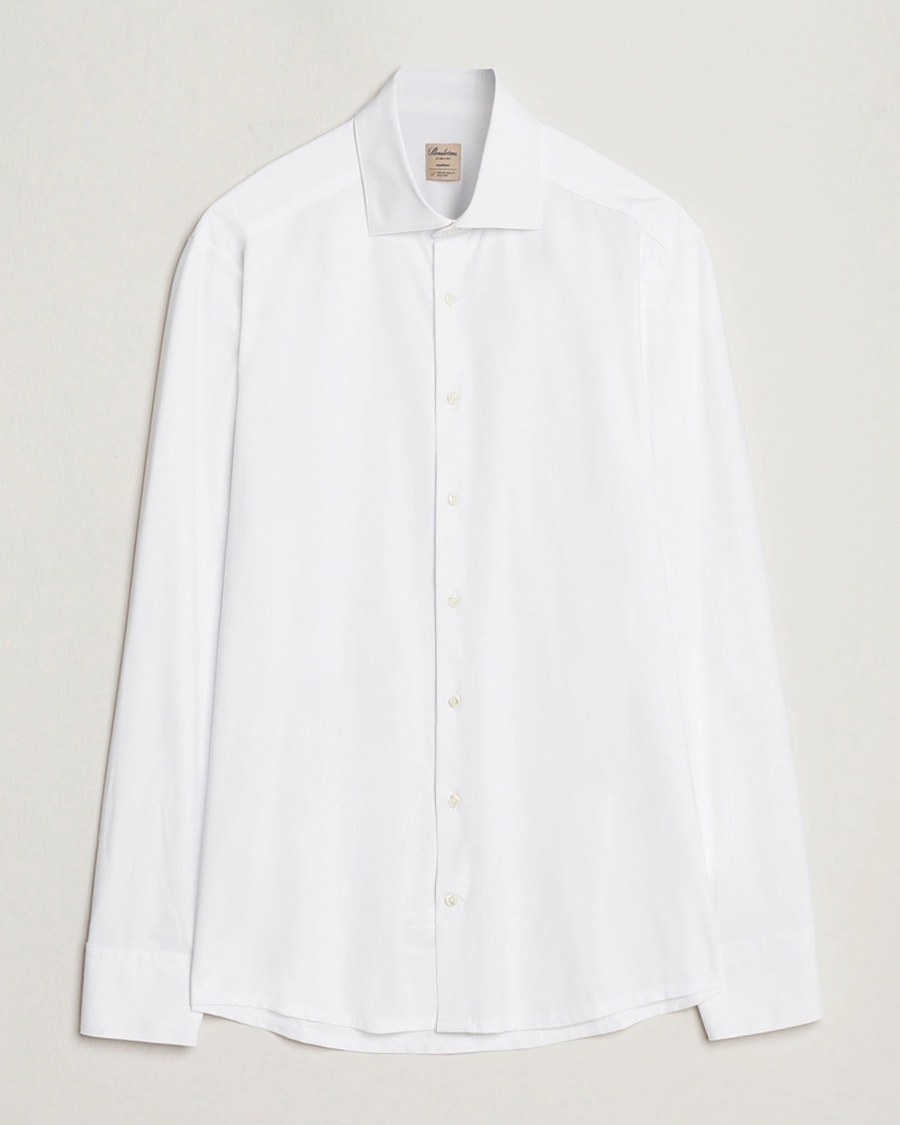 Stenströms Slimline Stretch Jersey Shirt White – Hvid