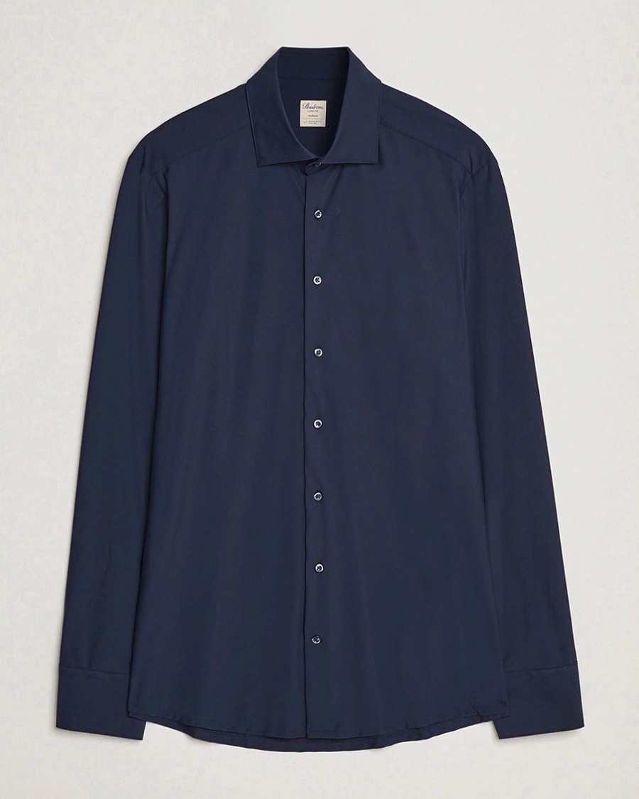 Herre |  | Stenströms | Slimline Stretch Jersey Shirt Navy