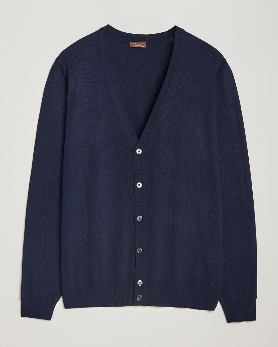 Stenströms Merino Cardigan Navy – Blå