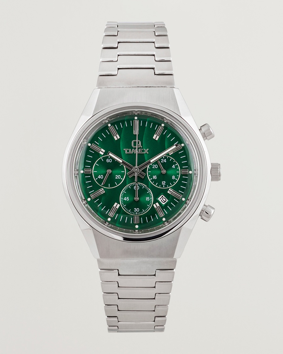 Herre | Stållænke | Timex | Q Falcon Eye Chronograph 40mm Green Dial