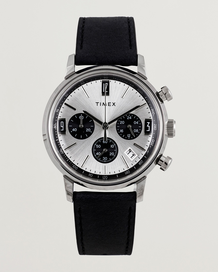 Timex Marlin Chrono Tachymeter 40mm Silver Dial – Sølv