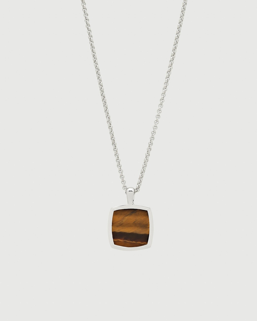 Tom Wood Cushion Pendant Tiger Eye Silver – Sølv