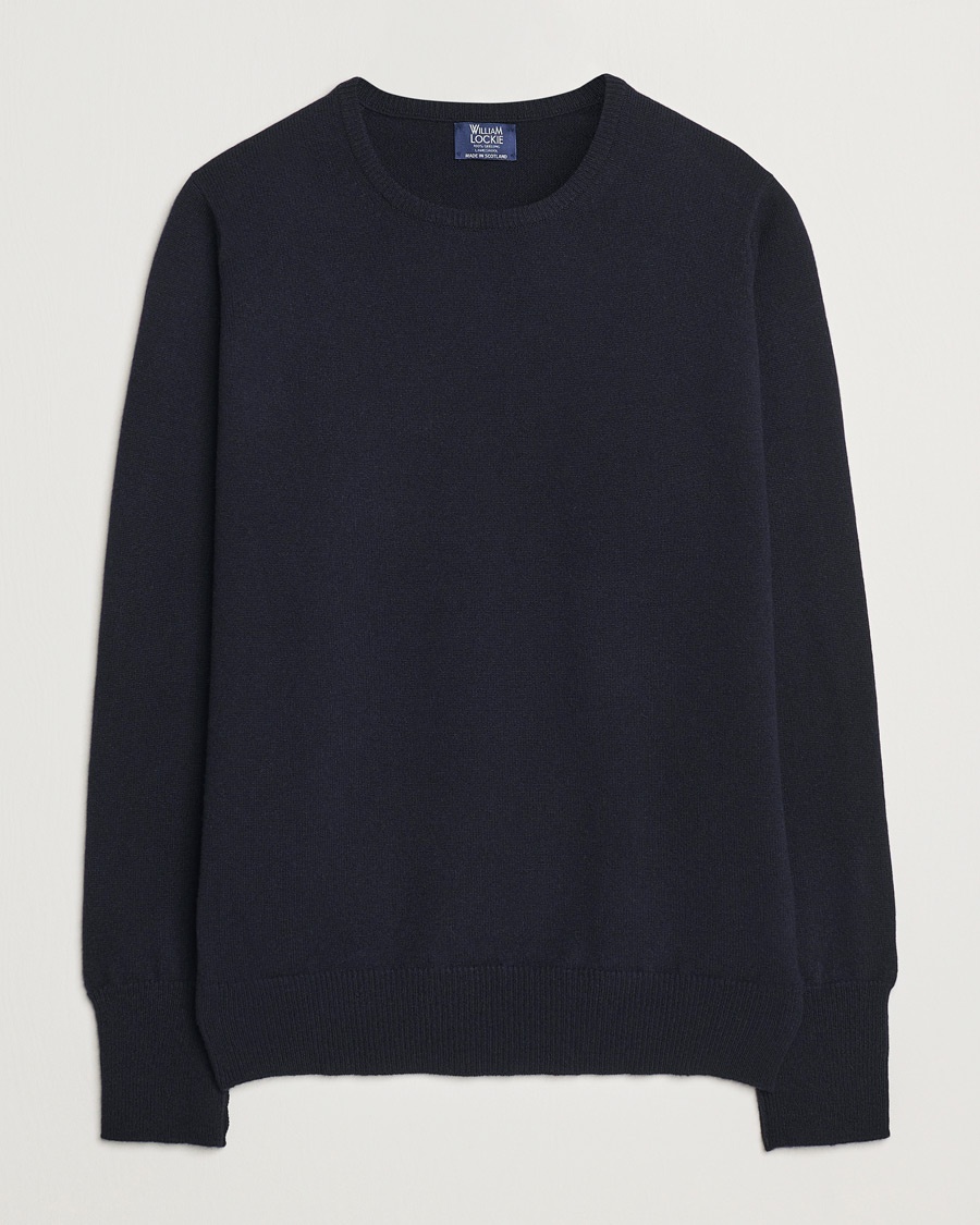 Herre | William Lockie | William Lockie | Rob Lambswool Crewneck Navy