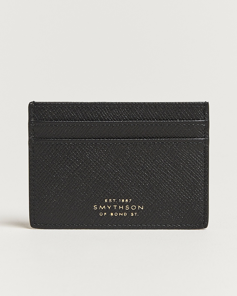 Smythson Panama Flat Cardholder Black – Sort
