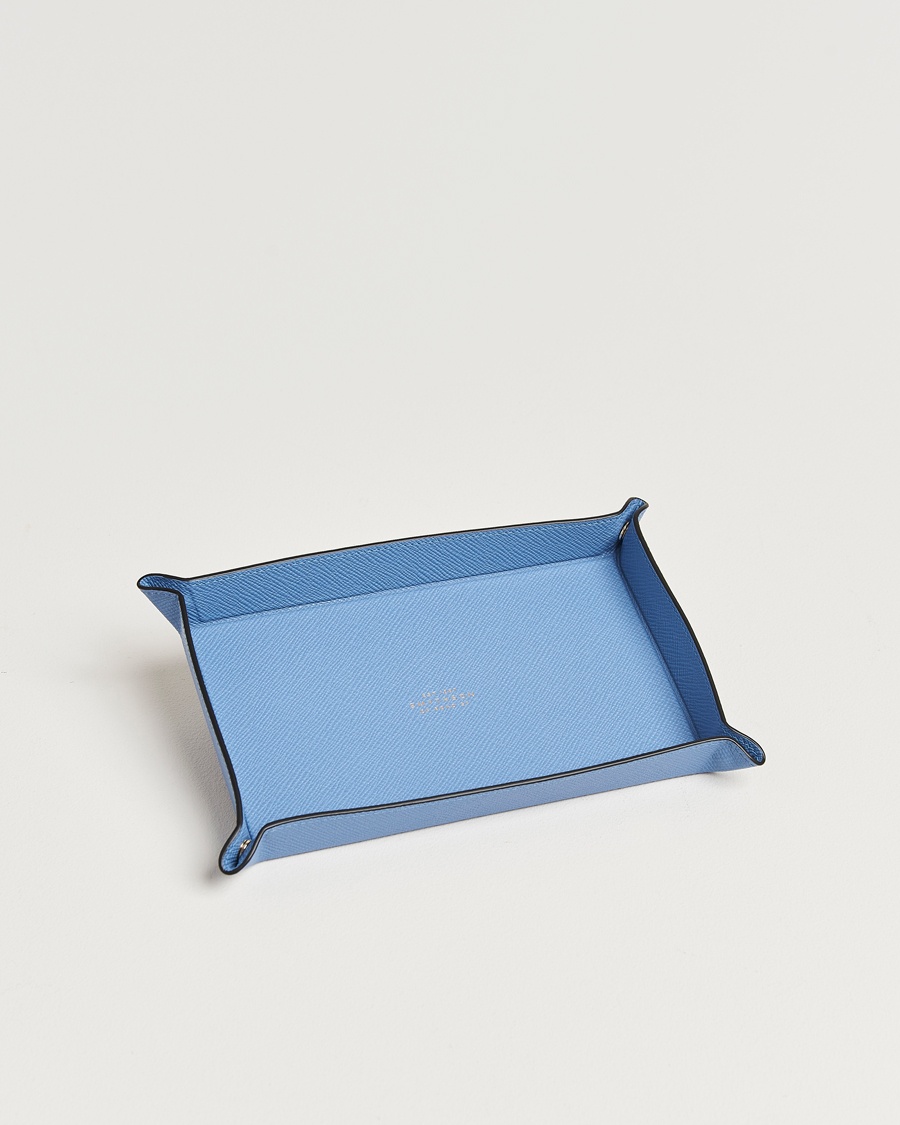 Smythson Panama Leather Trinket Tray Blue Nile – Blå
