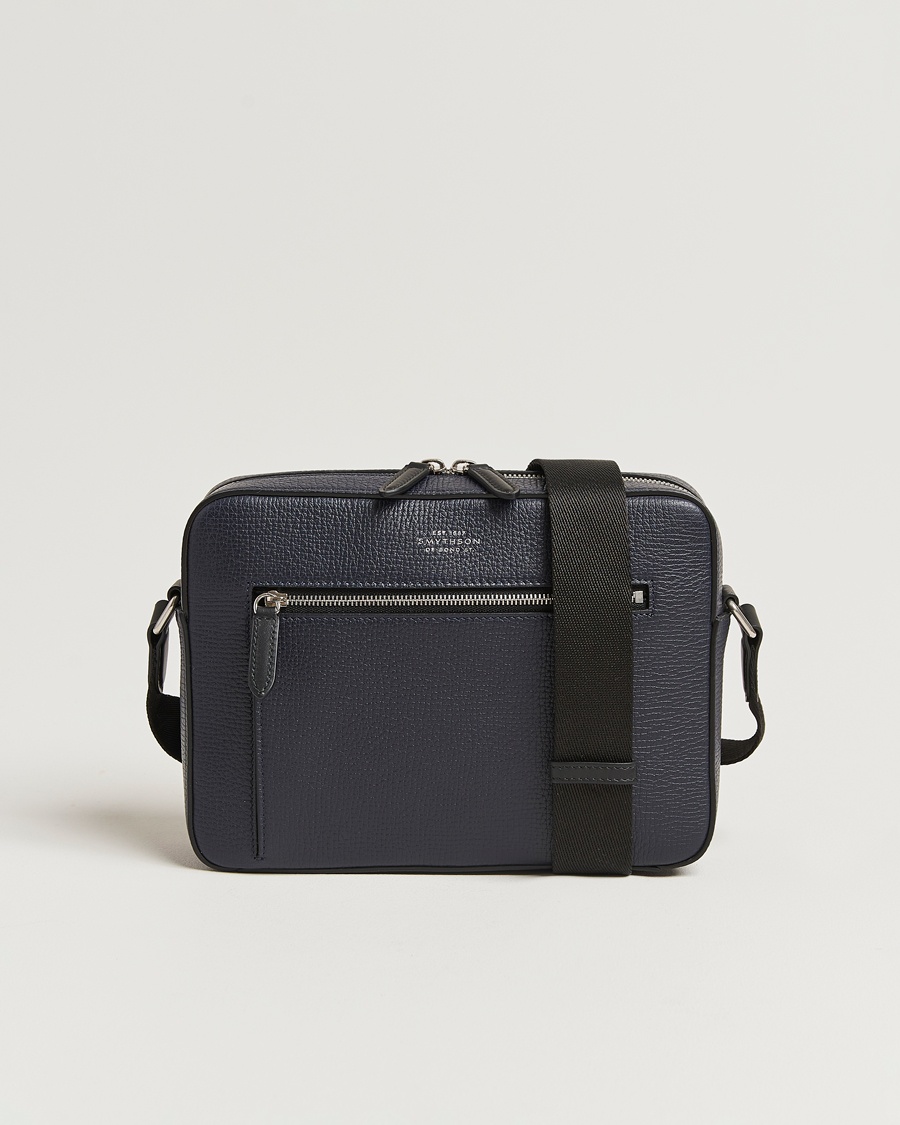 Smythson Ludlow Zip Crossbody Bag Navy – Blå