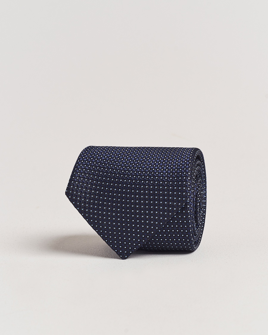 Herre |  | Zegna | Jacquard Silk Tie Navy