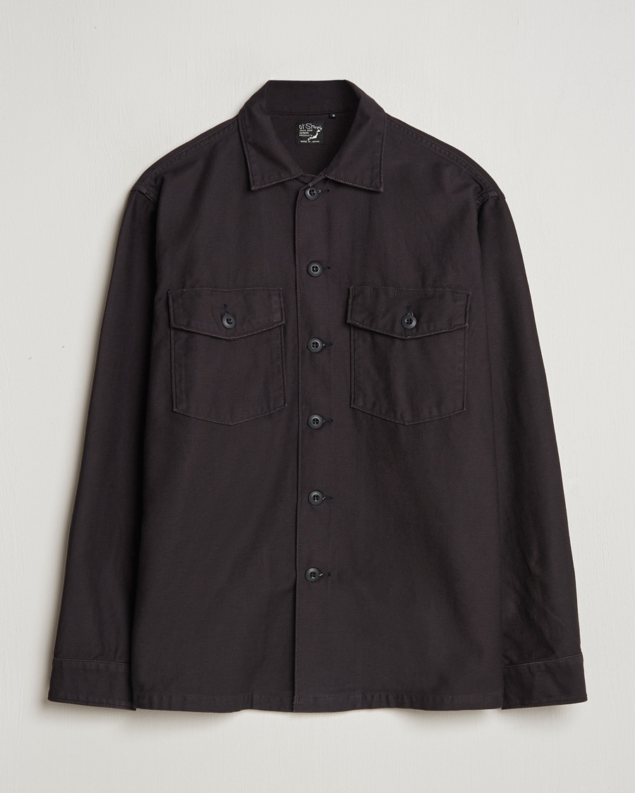 orSlow Cotton Sateen US Army Overshirt Black – Sort
