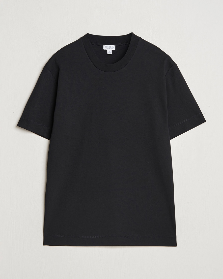 Sunspel Heavy Weight Supima Cotton T-Shirt Black – Sort