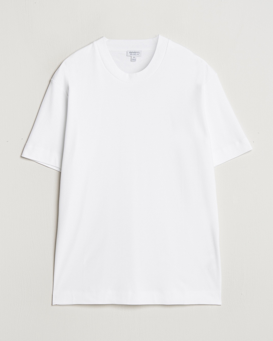 Sunspel Heavy Weight Supima Cotton T-Shirt White – Hvid