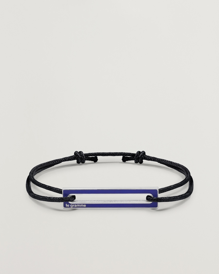 LE GRAMME Lacquered Cord Bracelet Royal Blue – Sort