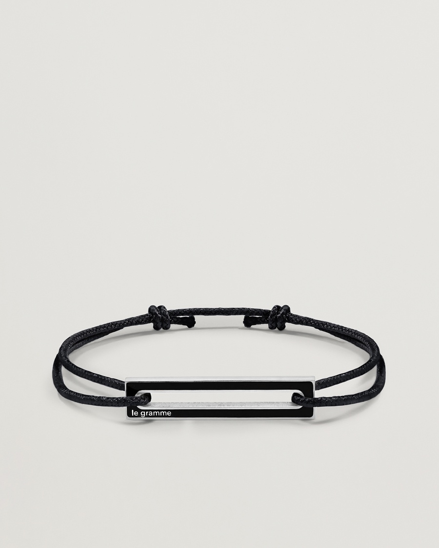 LE GRAMME Lacquered Cord Bracelet Black – Sort