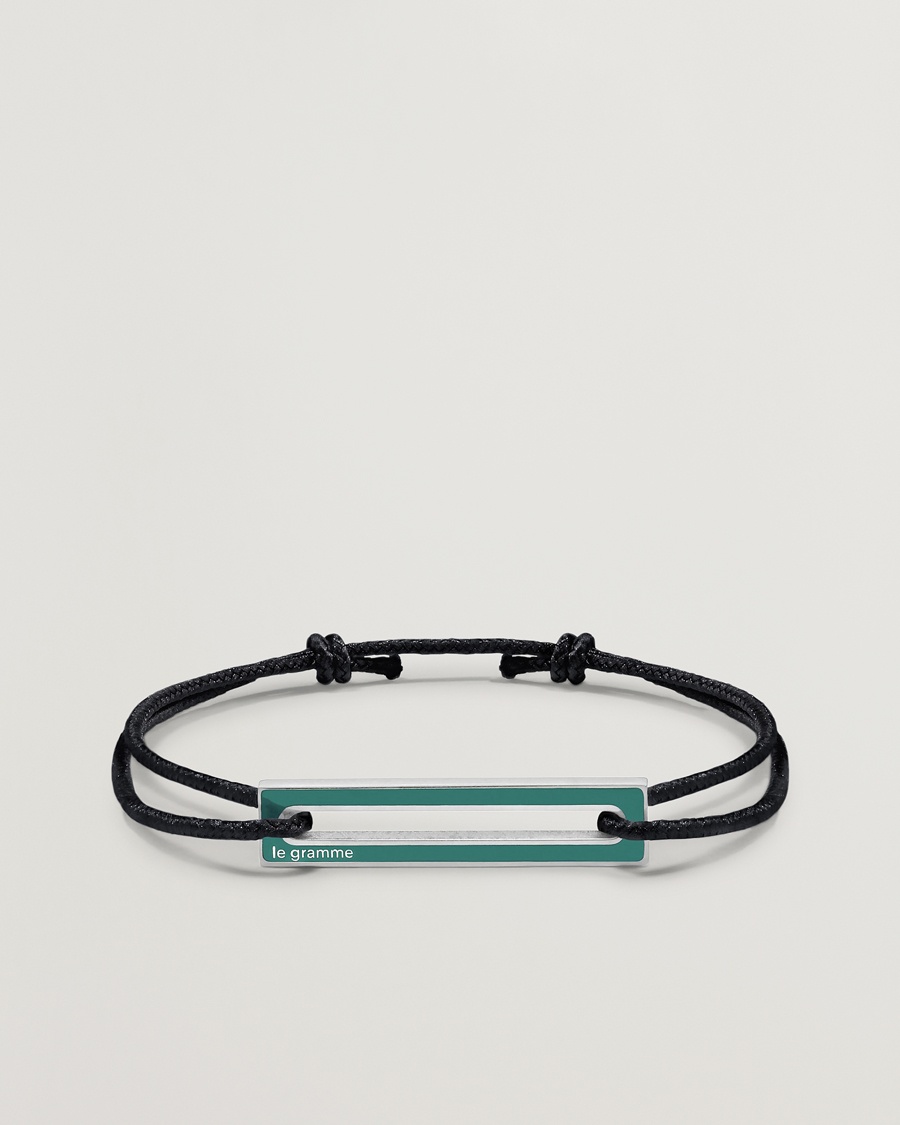 LE GRAMME Lacquered Cord Bracelet Green – Sort