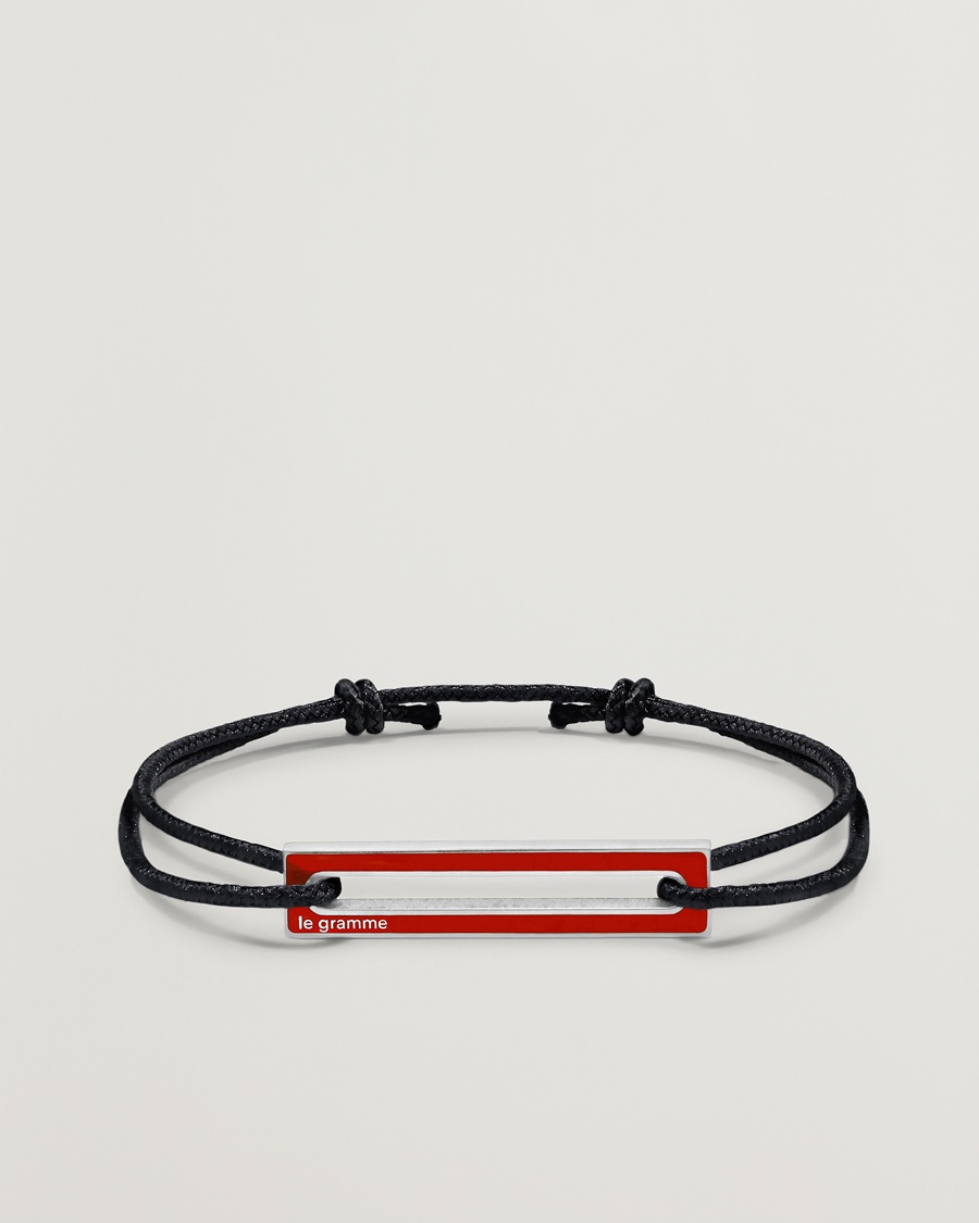 LE GRAMME Lacquered Cord Bracelet Red – Sort