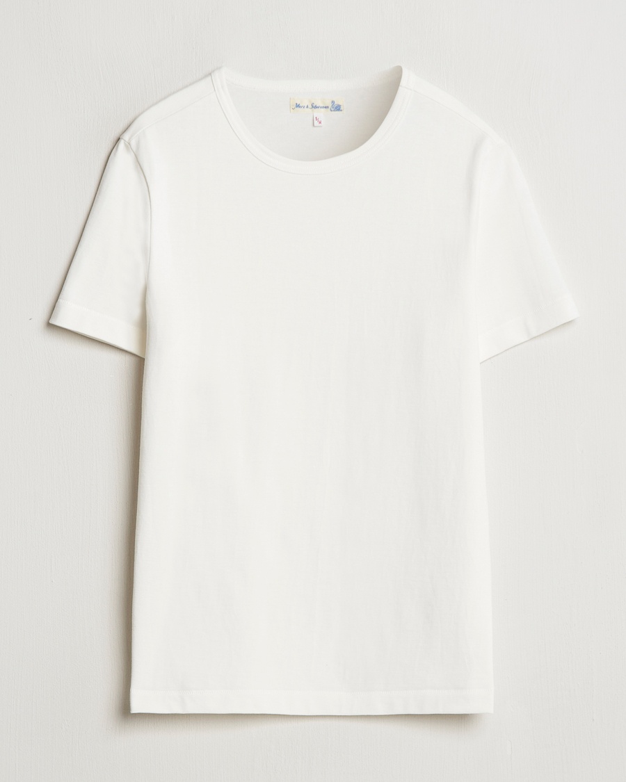 Merz b. Schwanen Classic Fit Loopwheeled T-Shirt White – Hvid