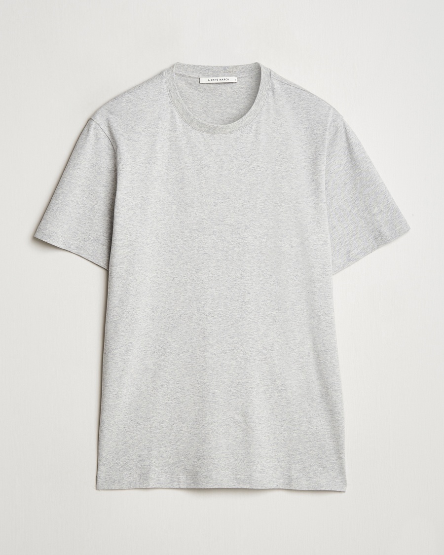 A Day's March Midweight T-Shirt Grey Melange – Grå