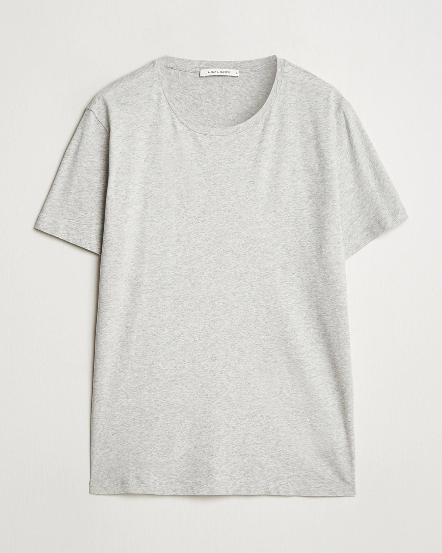 A Day's March Lightweight T-Shirt Grey Melange – Grå