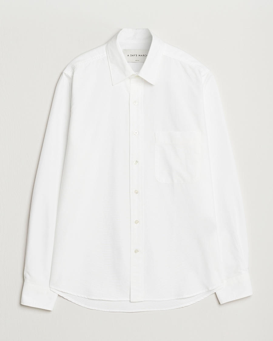 A Day's March Mason Dyed Oxford Shirt White – Hvid