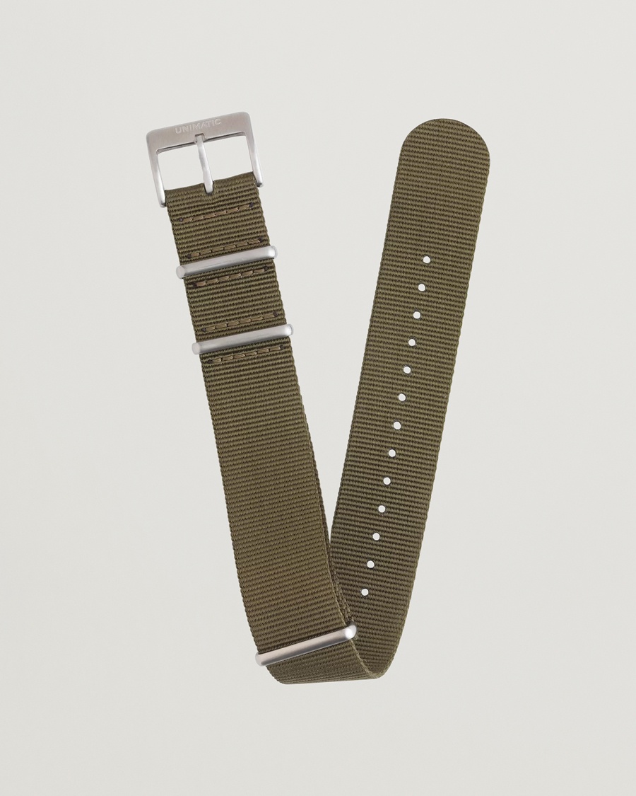 UNIMATIC Nylon Nato Steel 22mm Strap Olive – Grøn