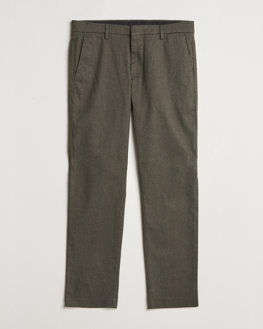 Herre | NN07 | NN07 Theo Brushed Cotton Trousers Dark Army