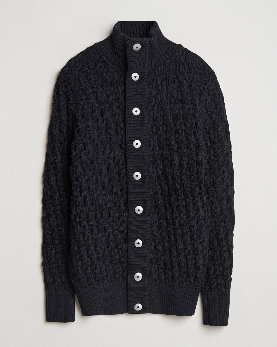 S.N.S. Herning Stark Wool Cable Cardigan Navy – Blå