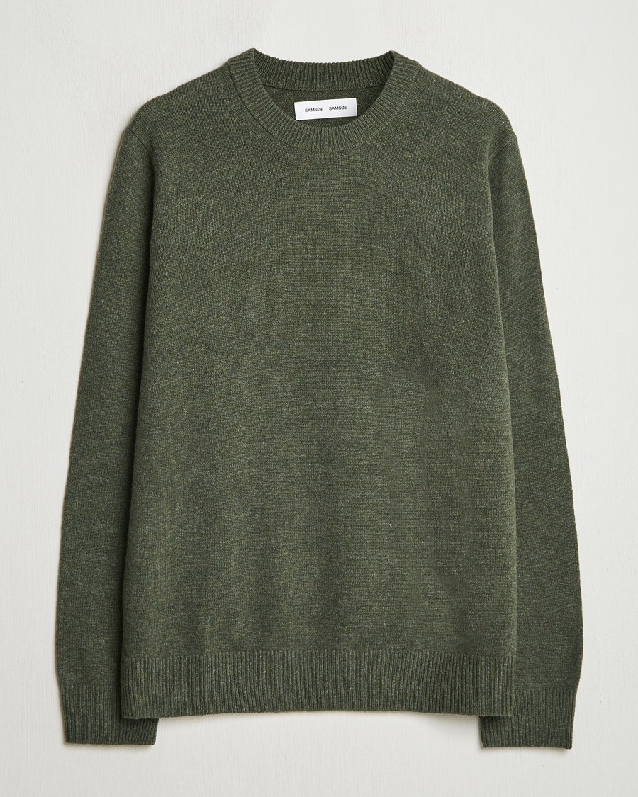 Samsøe Samsøe Isak Knitted Crew Neck Forest Night – Grøn