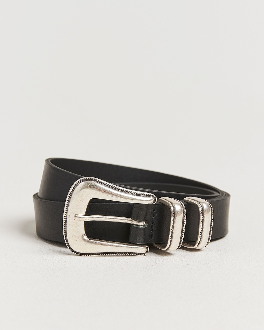 Nudie Jeans Western Silver Belt Black – Sort