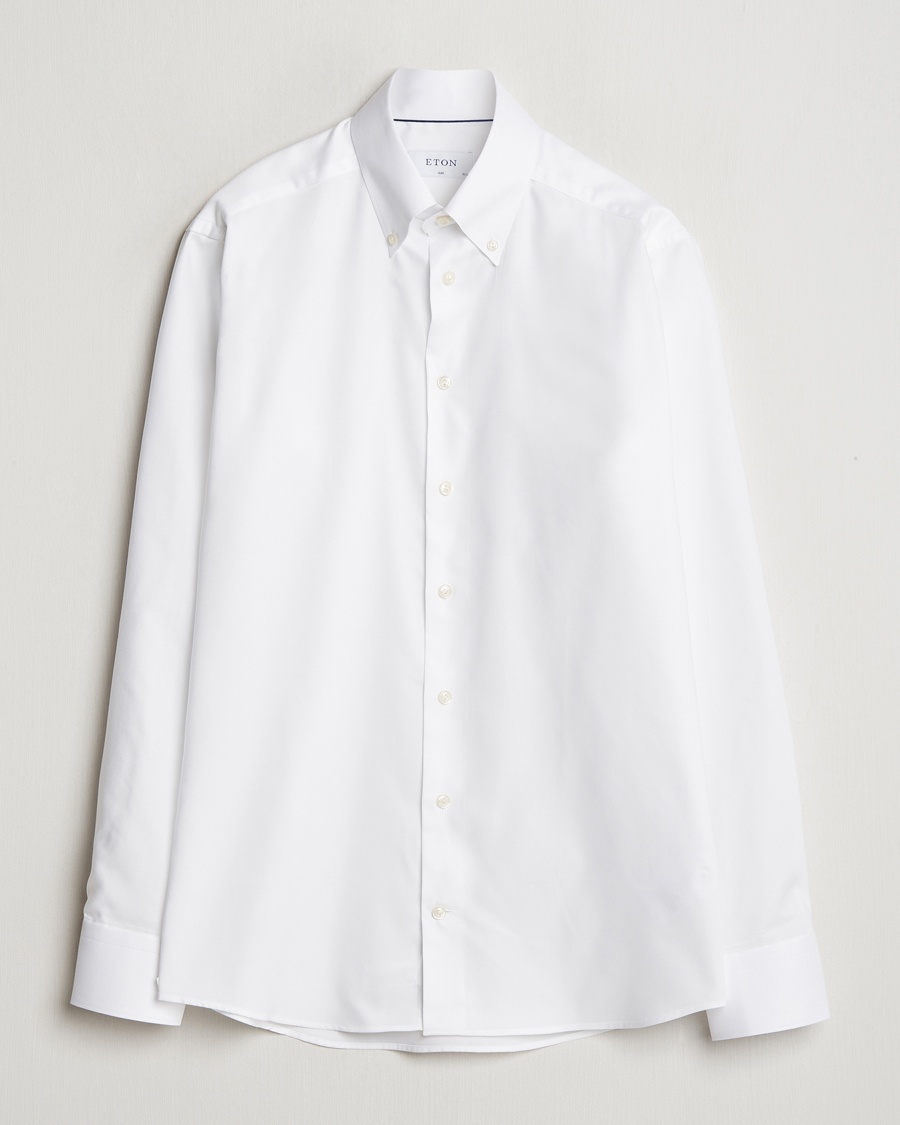 Eton Slim Fit Wrinkle Free Oxford Shirt White – Hvid