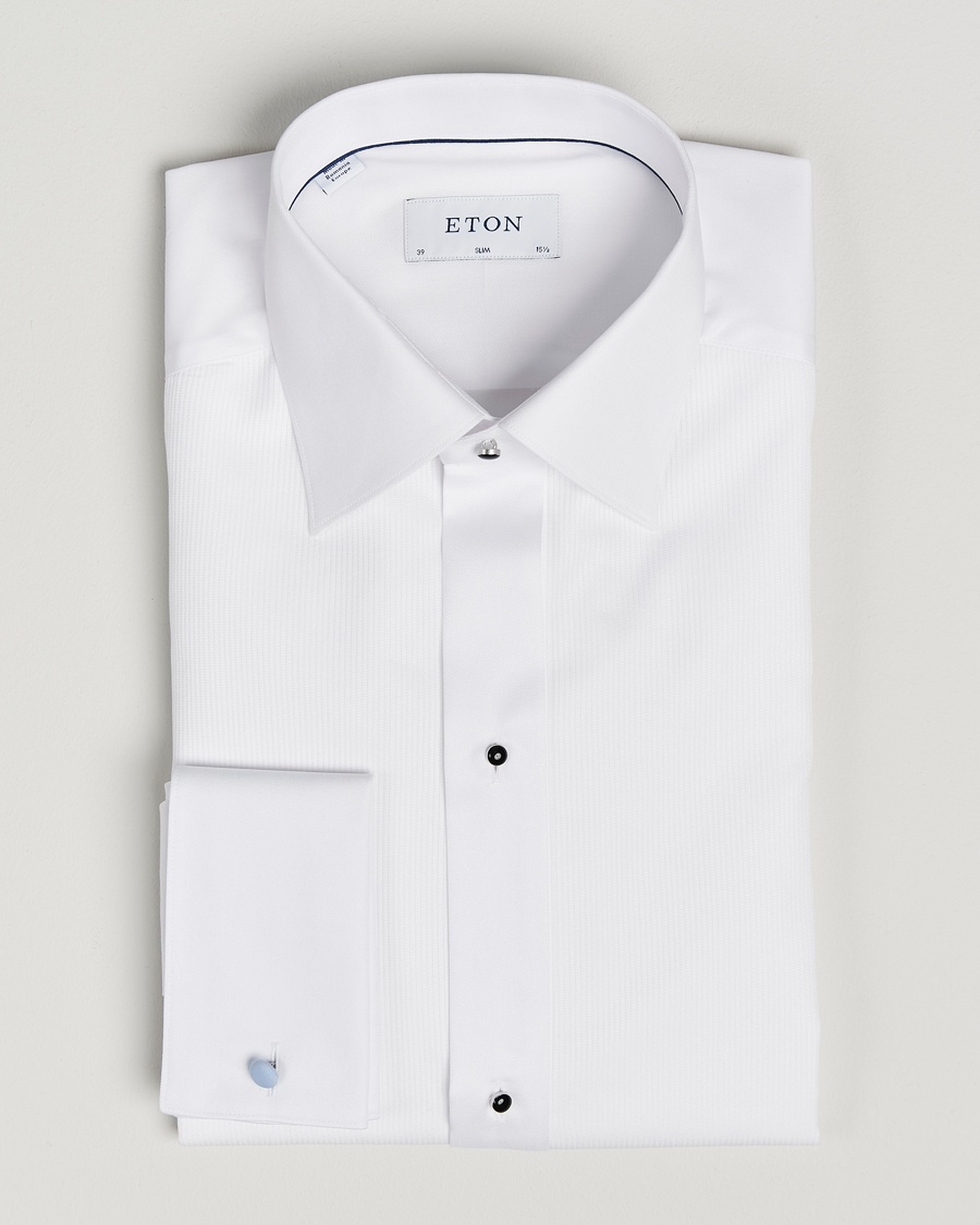 Eton Slim Fit Plissé Tuxedo Shirt White – Hvid
