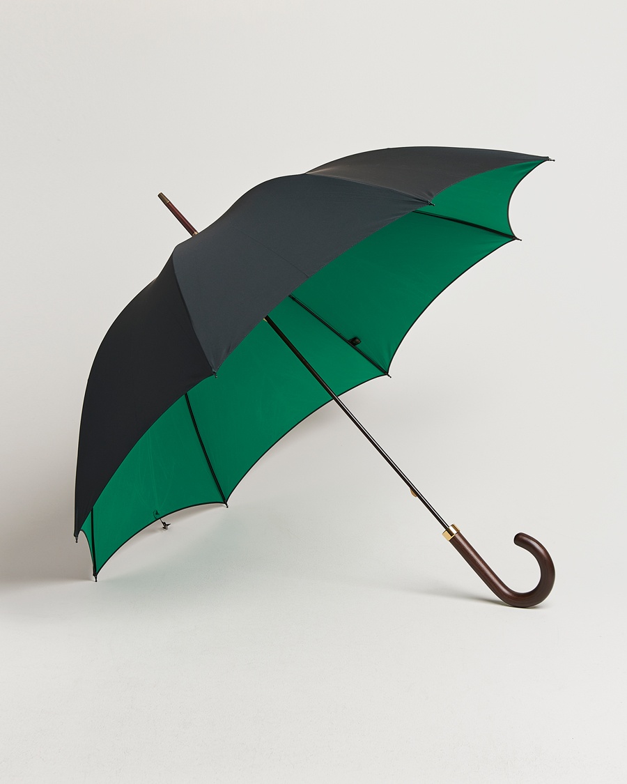 Fox Umbrellas Hardwood Umbrella Black/Green – Grøn