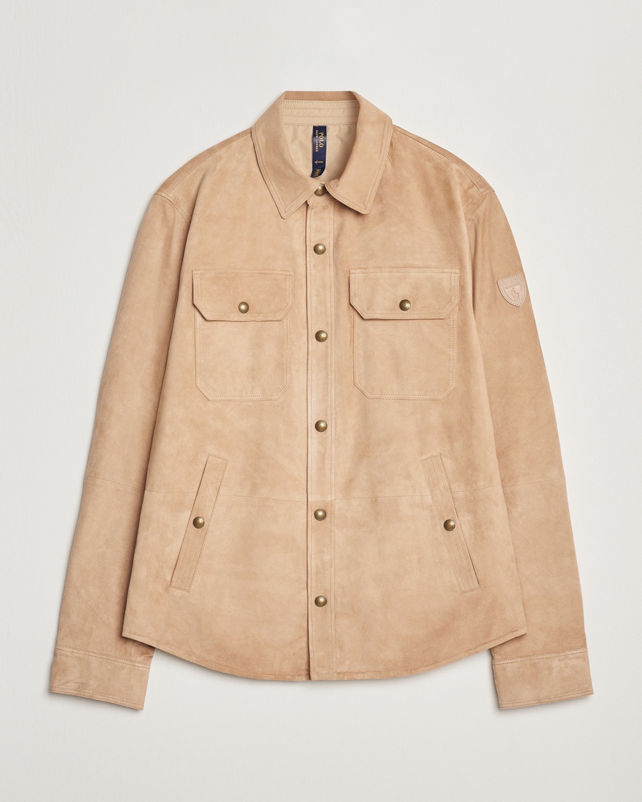 Herre |  | Polo Ralph Lauren | Reversible Lined Suede Shirt Jacket Khaki/Grey