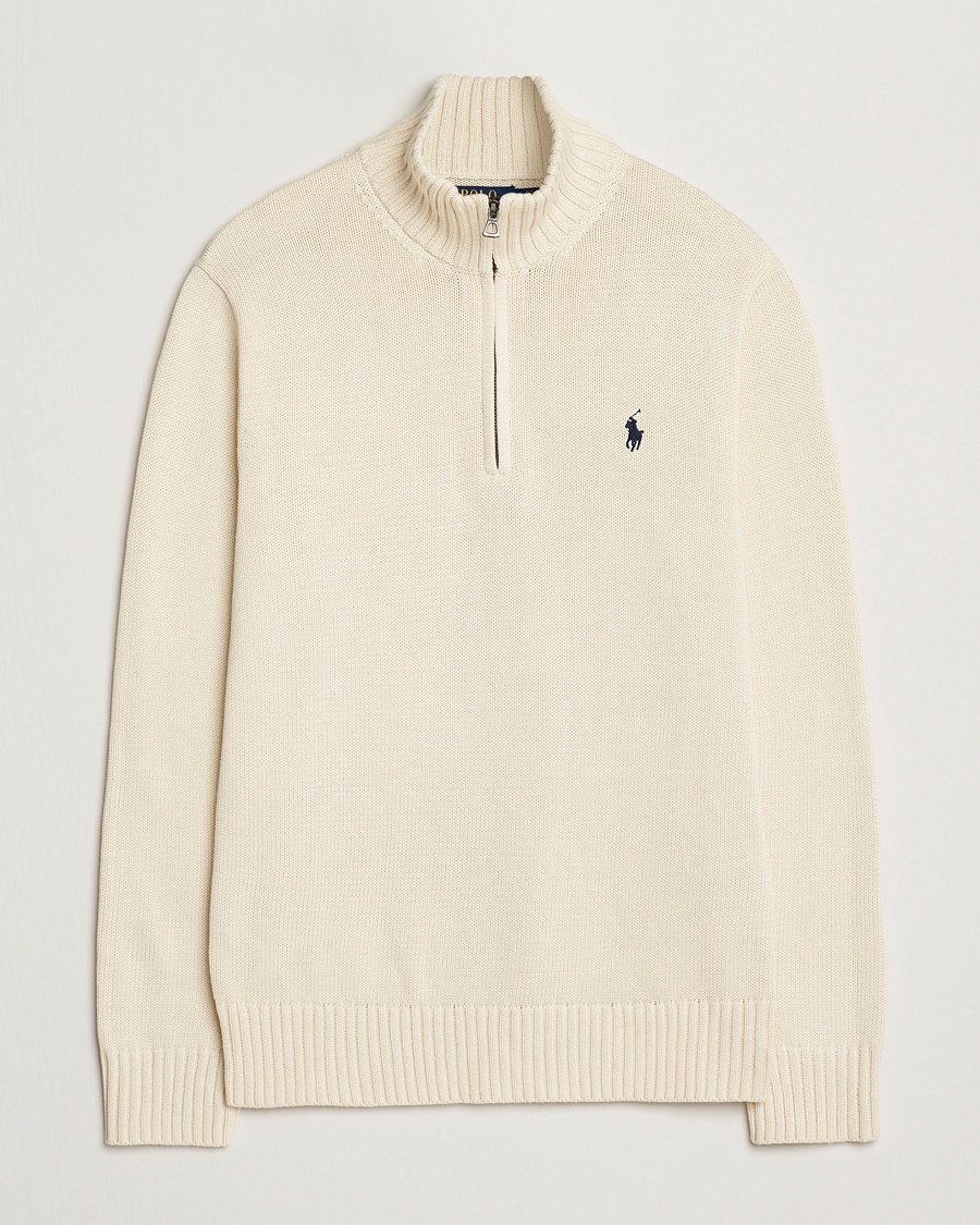 Polo Ralph Lauren Cotton Pullover Half Zip Andover Cream – Hvid