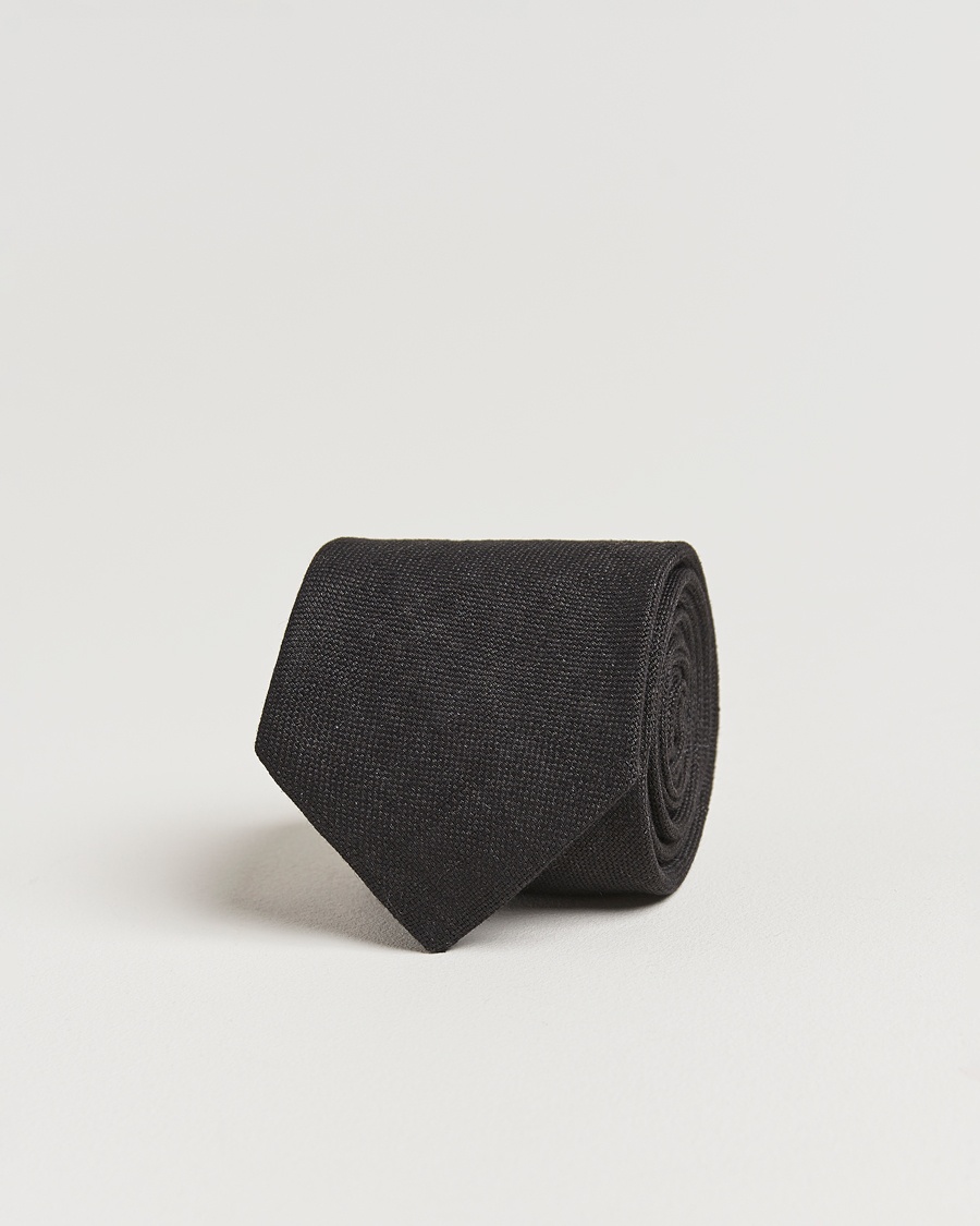 Amanda Christensen Amanda ChristensenHopsack Linen 8cm TieBlack – Sort