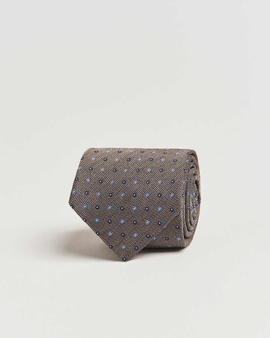 Herre | Business & Beyond - Formal | Amanda Christensen | Silk Reps Printed Flower 8cm Tie Brown