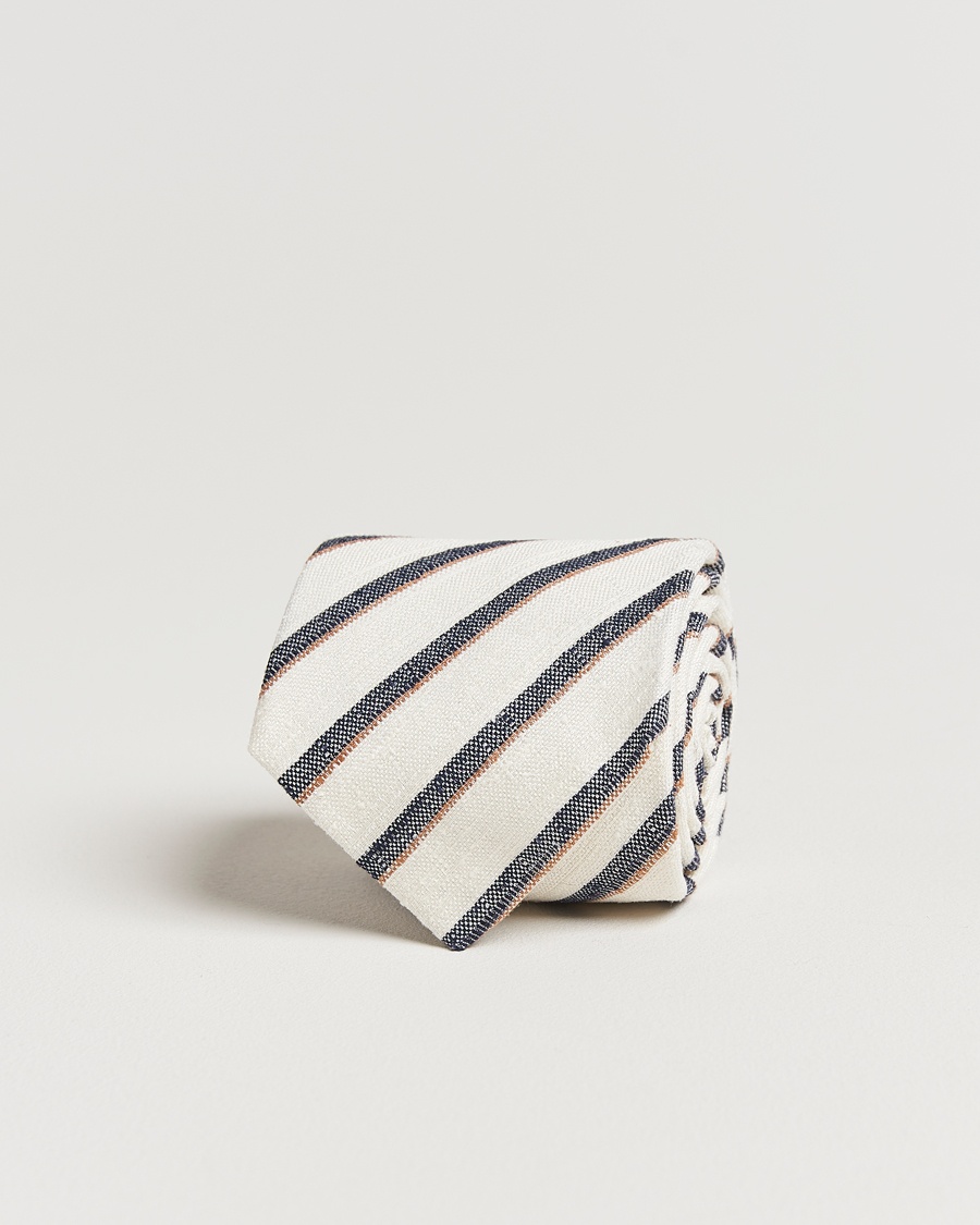 Herre | Business & Beyond - Formal | Amanda Christensen | Silk Shantung Striped 8cm Tie Cream