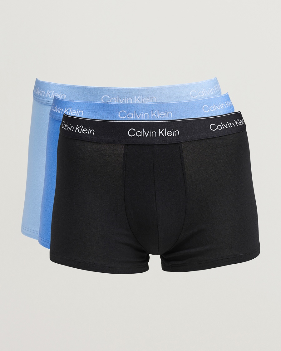 Calvin Klein 3-Pack Icon Cotton Stretch Trunk Black/Blue/Green – Blå