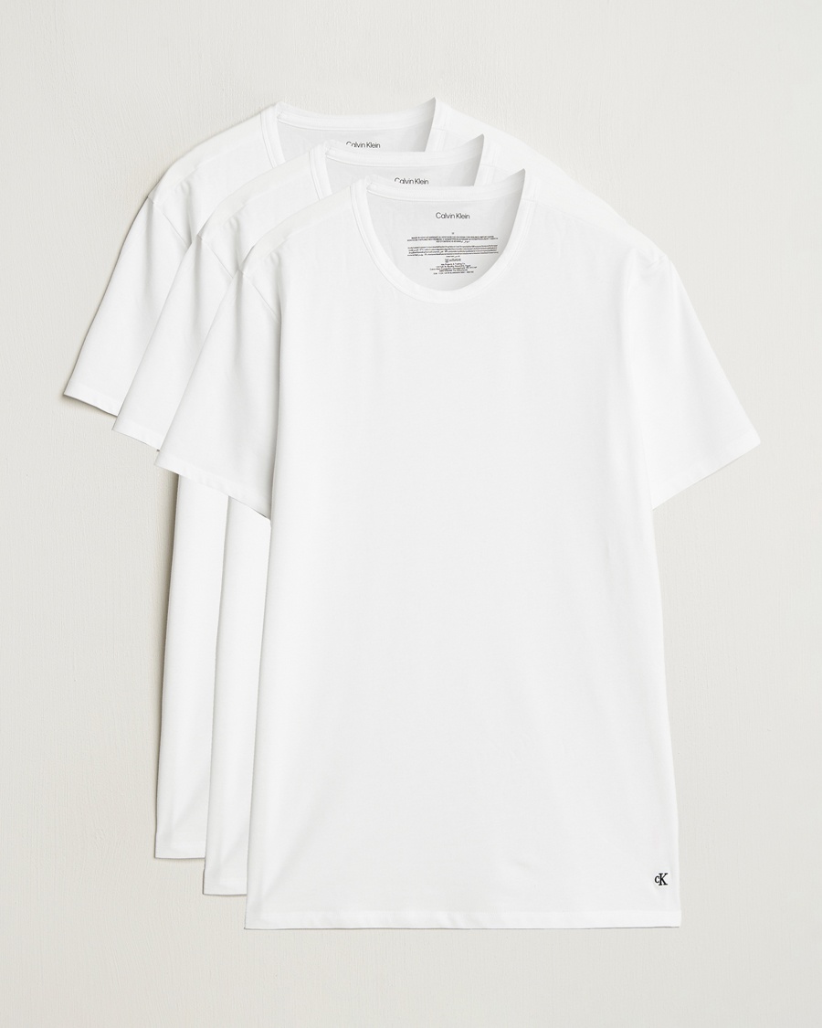 Calvin Klein 3-Pack Cotton Stretch Crew Neck T-Shirt White – Hvid
