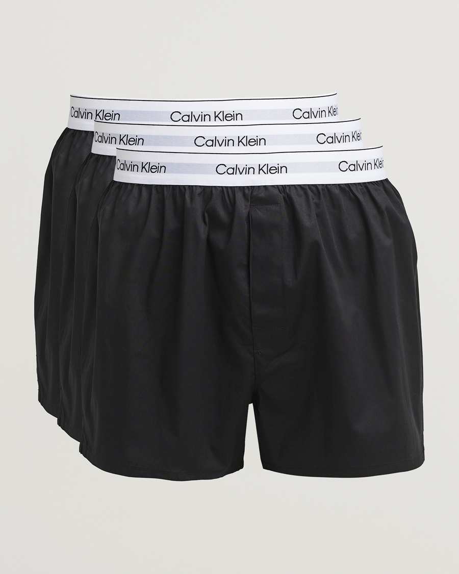 Calvin Klein 3-Pack Cotton Boxer Shorts Black – Sort