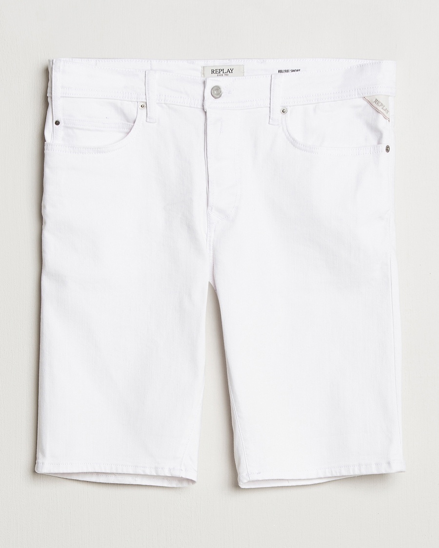 Herre |  | Replay | RBJ981 Stretch Denim Shorts White