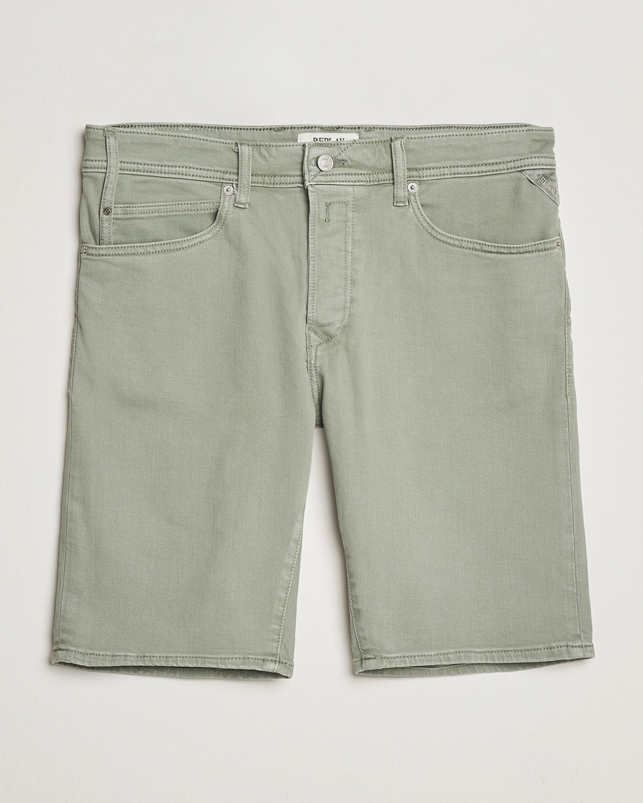 Herre |  | Replay | RBJ981 Stretch Denim Shorts Light Sage Green