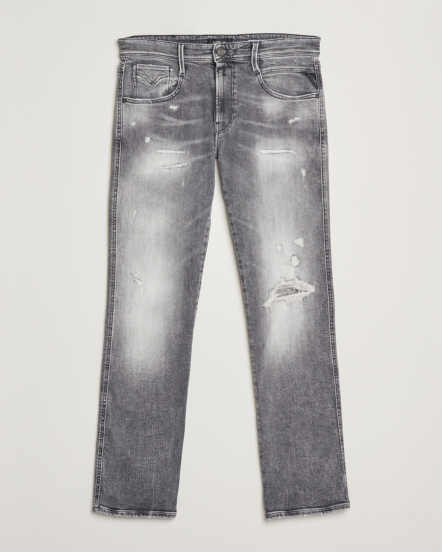 Herre | | Replay | Anbass Powerstretch Distressed Jeans Washed Grey