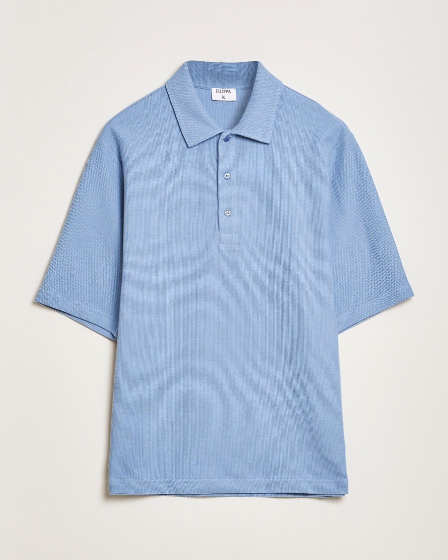 Herre | Polotrøjer | Filippa K | Cotton Jersey Polo Air Blue