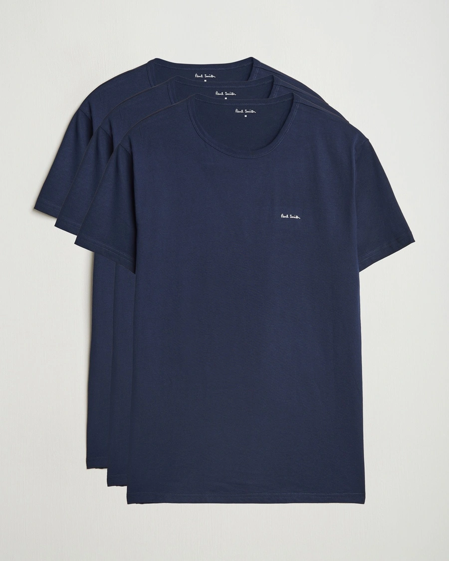 Herre | Best of British | Paul Smith | 3-Pack Crew Neck T-Shirt Navy